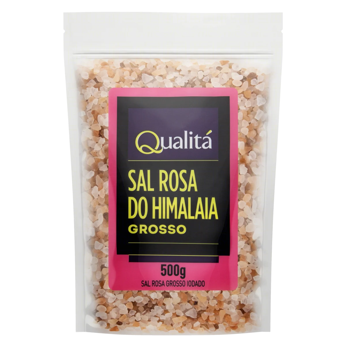 Sal Rosa do Himalaia Grosso Iodado Qualitá Pouch 500g