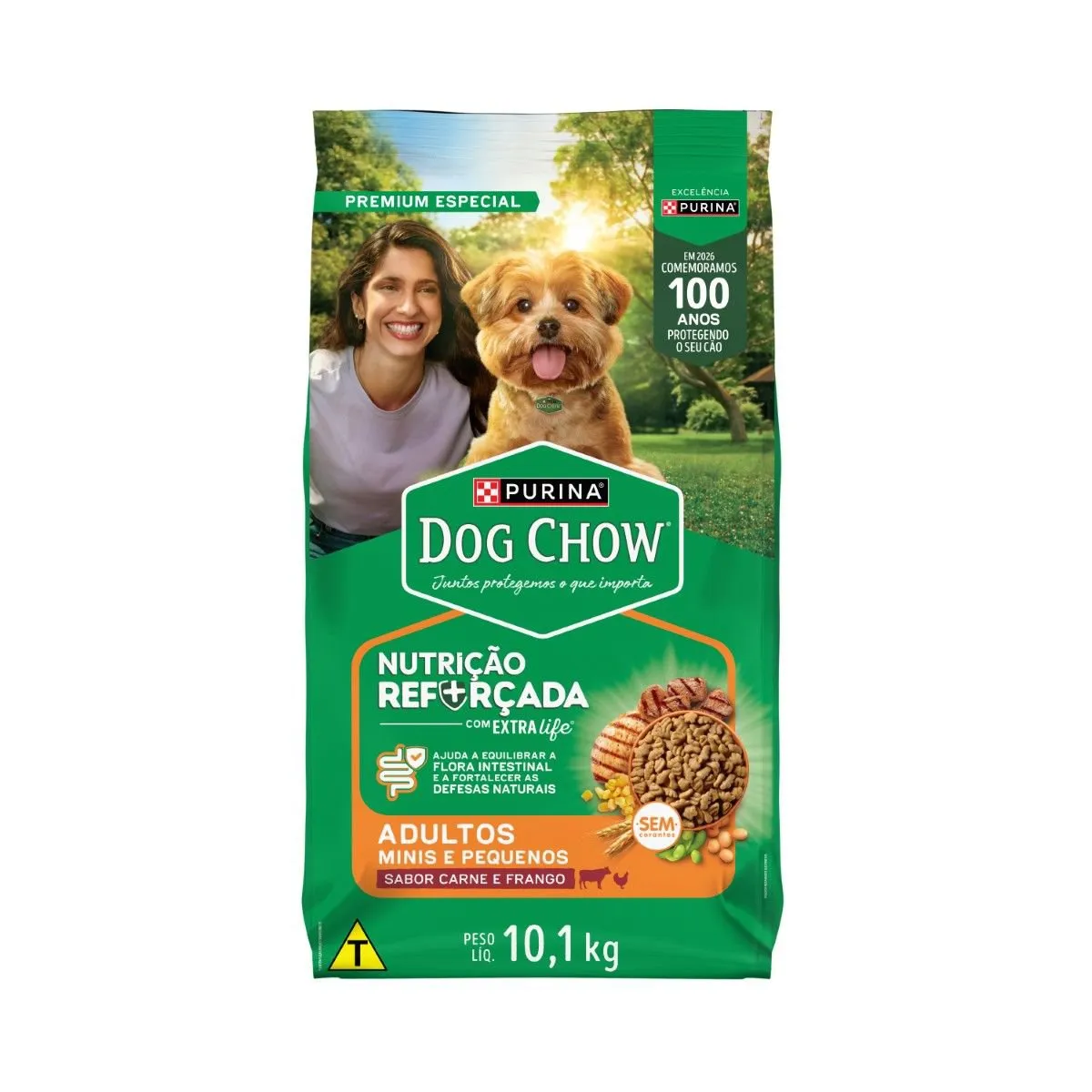 Ração NESTLÉ PURINA DOG CHOW EXTRALIFE Adultos Minis e Pequenos Carne, Frango e Arroz 10,1kg