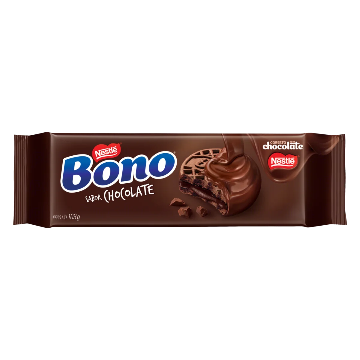 Biscoito BONO Recheado Coberto Chocolate 109g