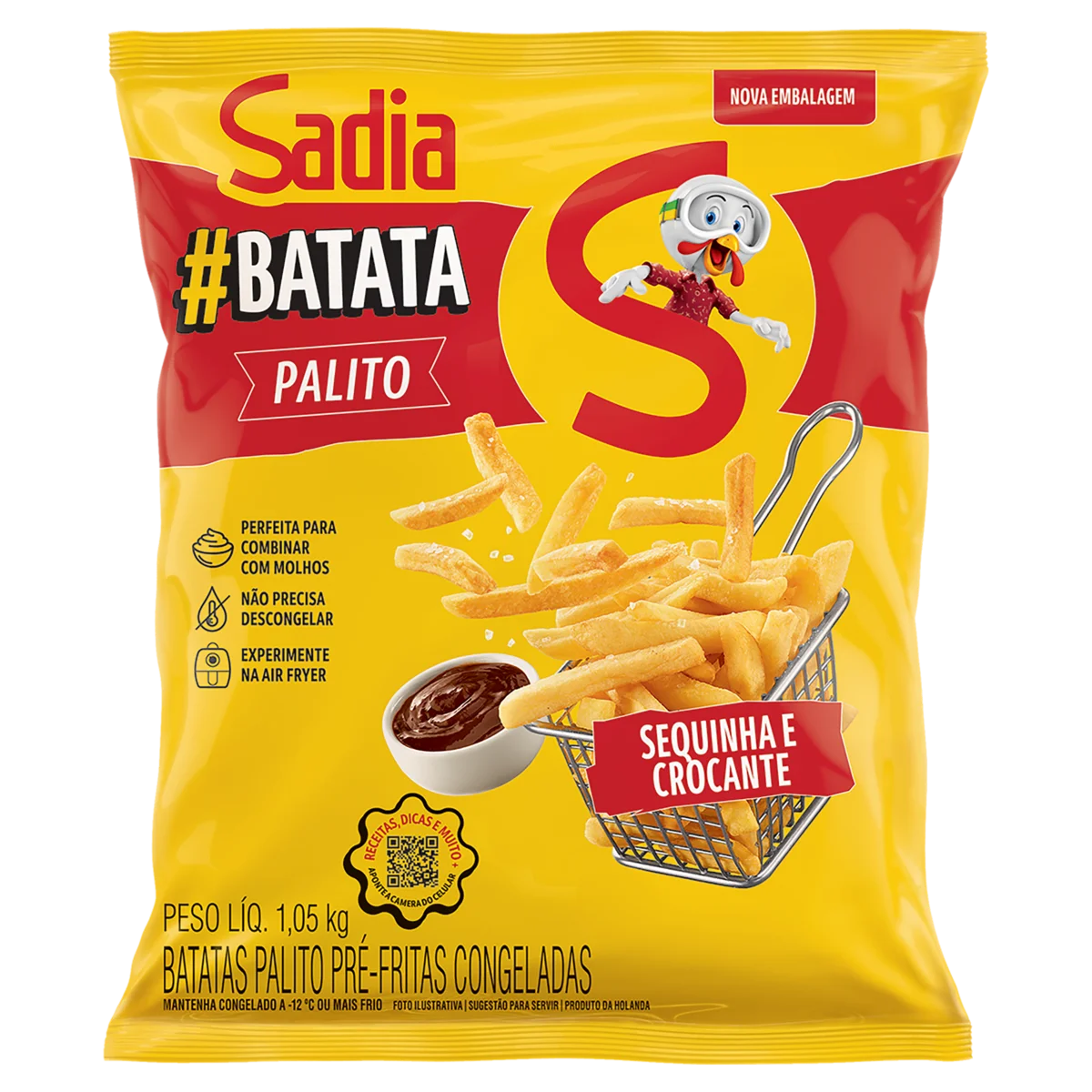 Batata Pré-Frita Palito Congelada Sadia Pacote 1,05kg