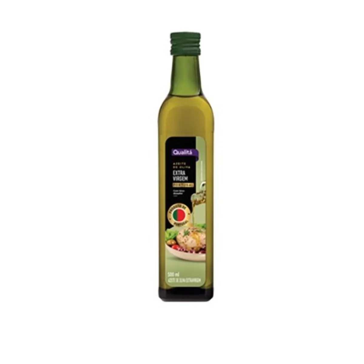 Azeite de Oliva Extra Virgem Português com Bico Dosador Qualitá Vidro 500ml