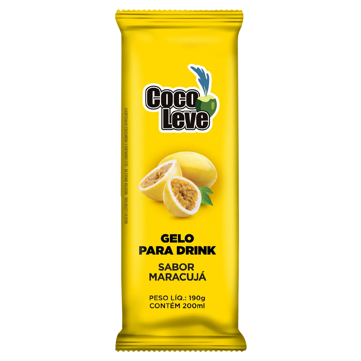 Gelo para Drink Maracujá Coco Leve Pacote 190g