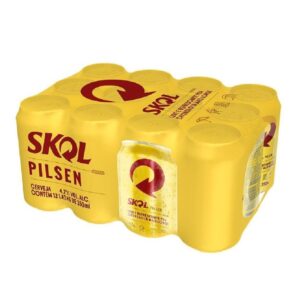 Cerveja Skol Pilsen Lata 350ml 12 Unidades (GELADA)