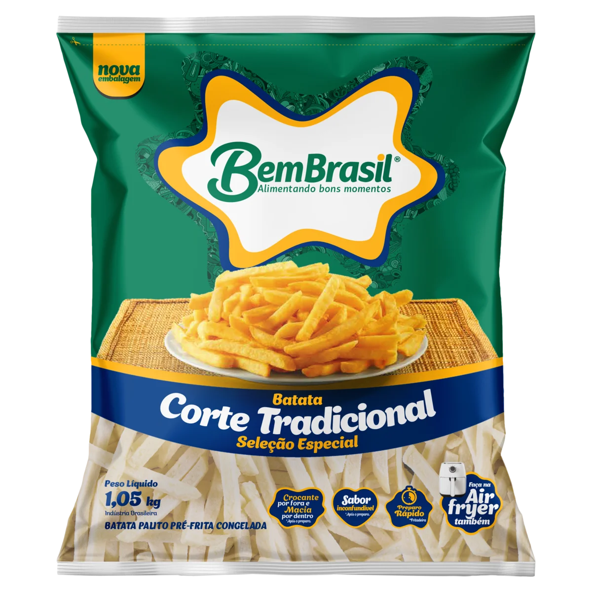 Batata Pré Frita Bem Brasil Pacote 1,050kg