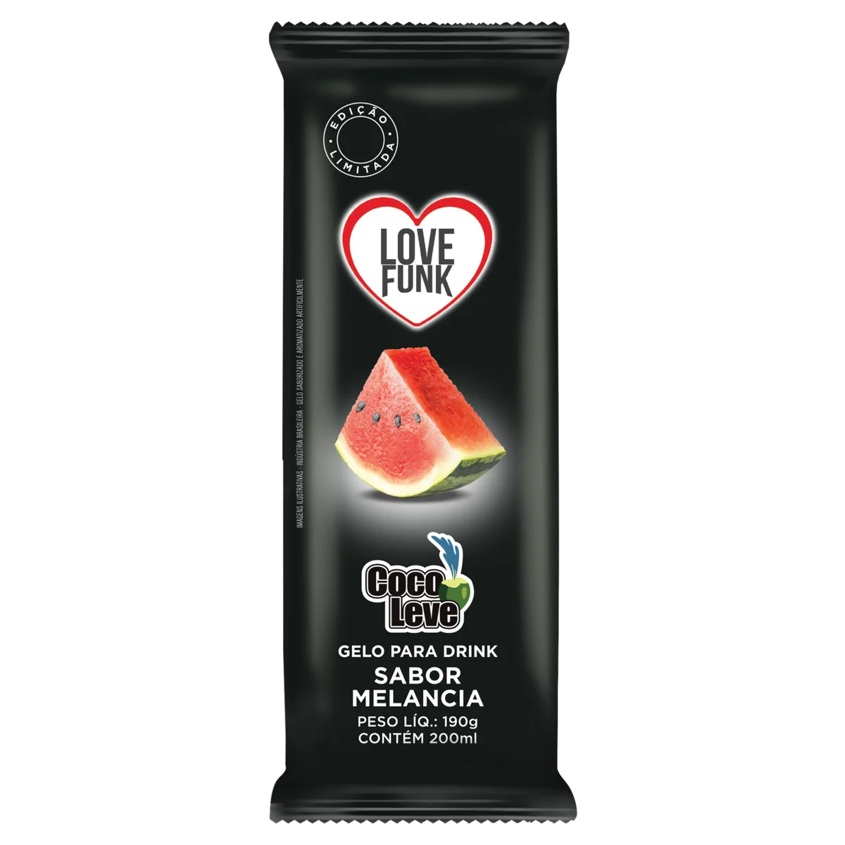 Gelo para Drink Melancia Coco Leve Love Funk Pacote 190g