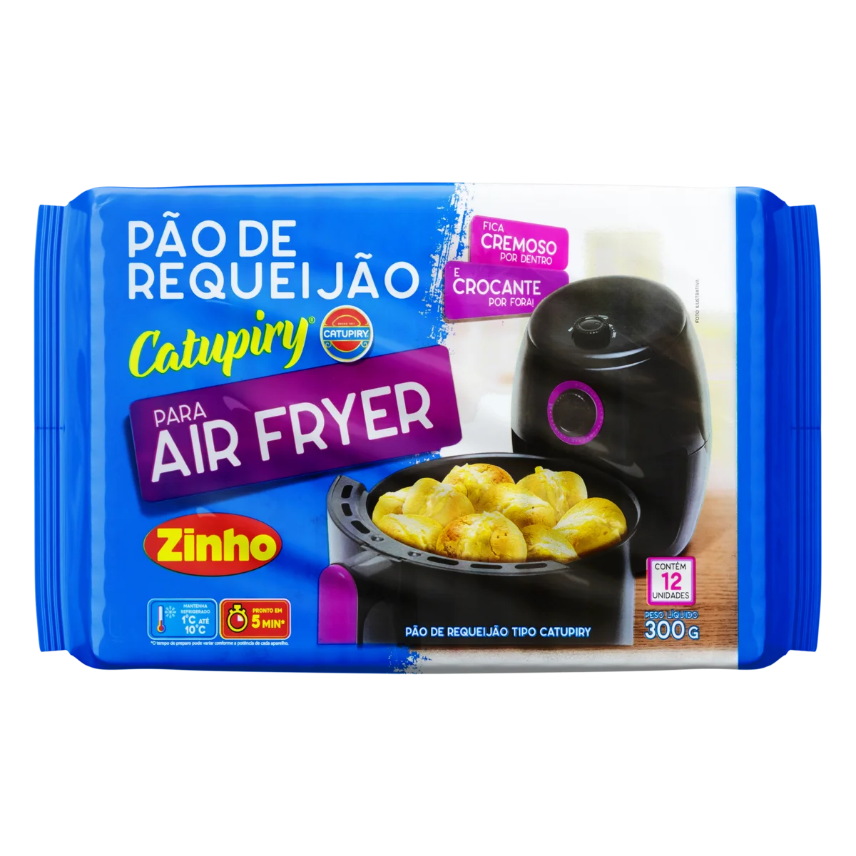 Pão Bolinha Recheio Catupiry Zinho Pacote 300g