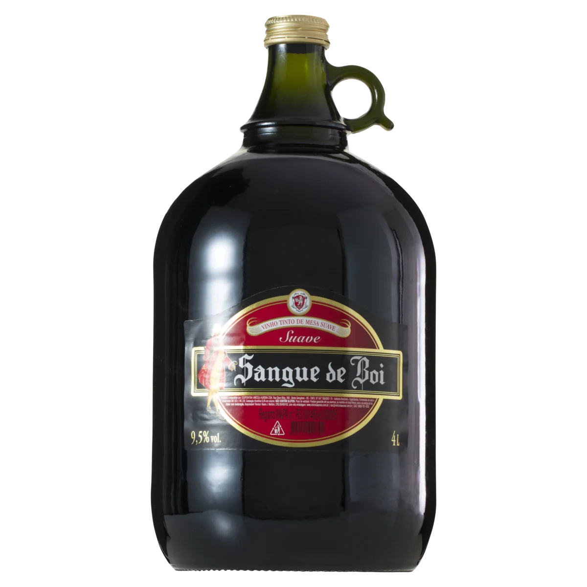 Vinho Brasileiro Tinto Suave Sangue de Boi Serra Gaúcha Garrafão 4l