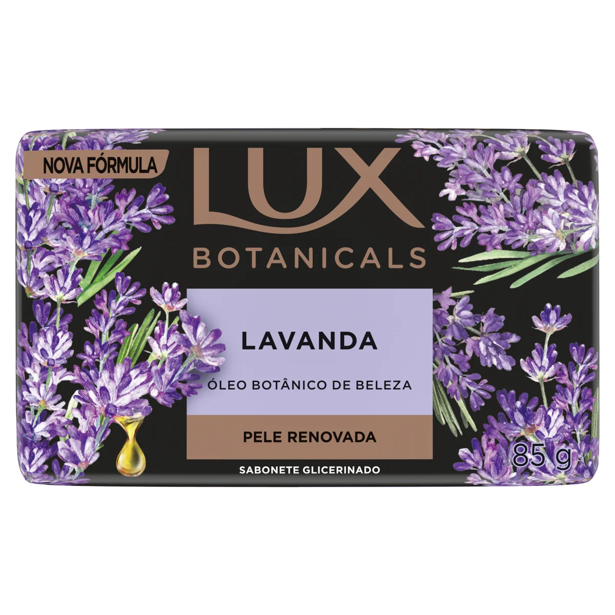 Sabonete Barra Glicerinado Lavanda Lux Botanicals Envoltório 85g
