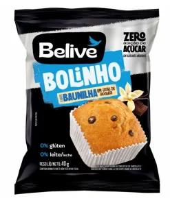 Bolinho Sem Açúcar Sabor Baunilha com Gotas de Chocolate Belive 40g