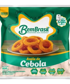 Anéis de Cebola Empanados Pré-Fritos Congelados Bem Brasil Pacote 400g