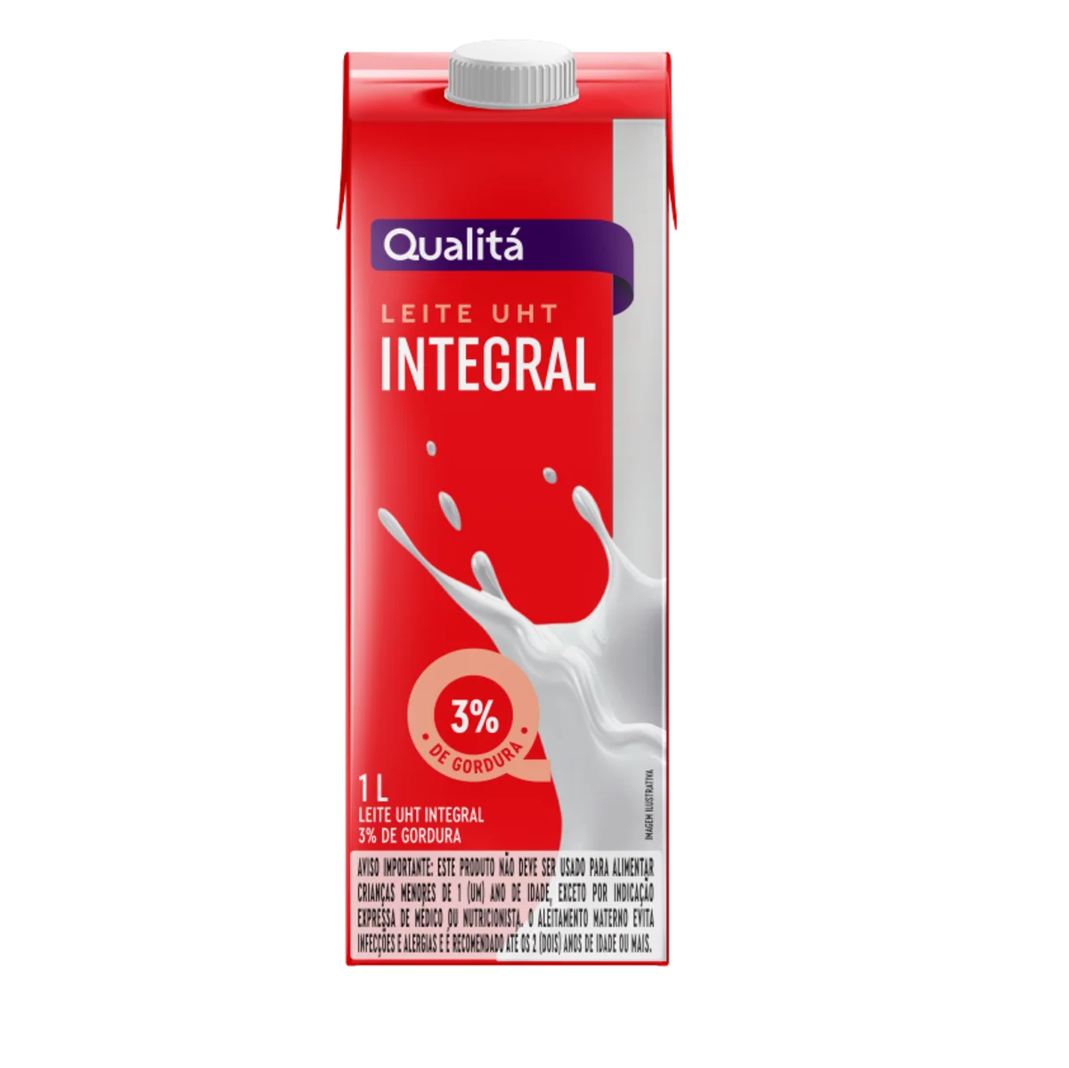 Leite UHT Integral Qualitá Caixa com Tampa 1l