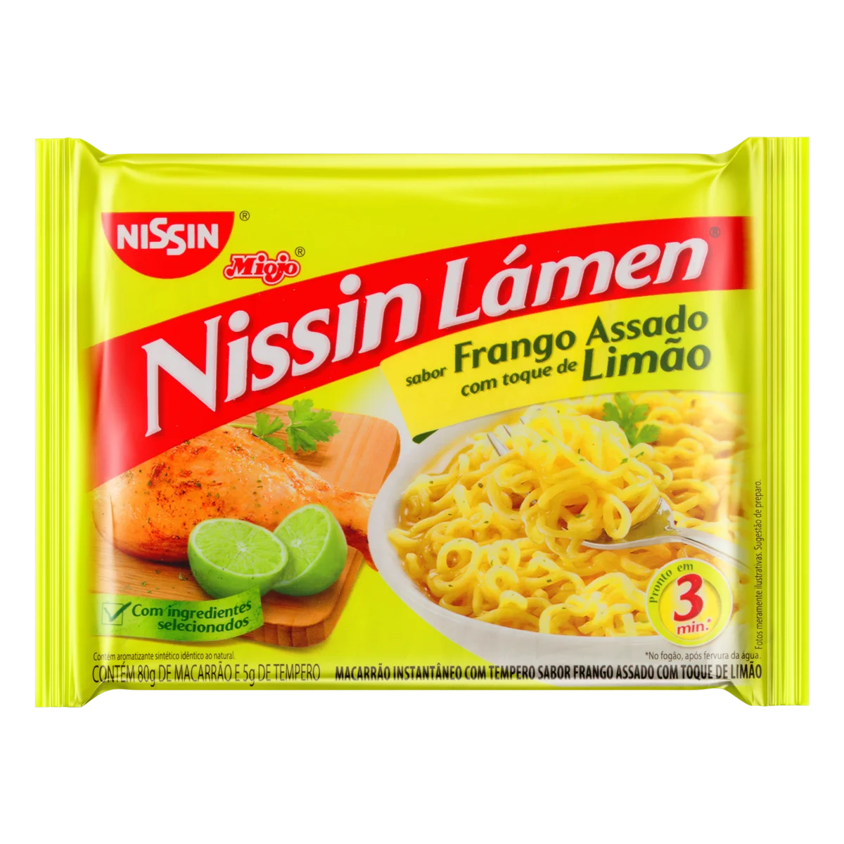 Macarrão Instantâneo de Frango Assado Nissin Miojo Lámen Pacote 85g