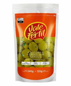 Azeitona Verde Vale Fértil 120g - Inteira - Sem Caroço - Sachê VALE FERTIL