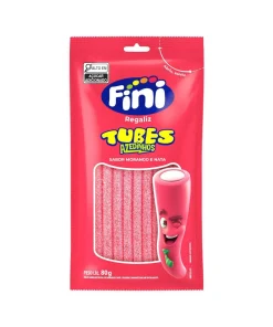Bala de Gelatina Regaliz Fini Tubes Morango Azedinhos 80g