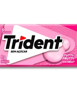 Chiclete Trident Tutti-Frutti Sem Açúcar 8g - Embalagem com 5 unid.